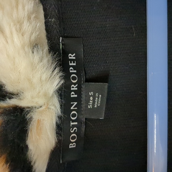Leopard Trim Sweatshirt Boston Proper S - Picture 3 of 5